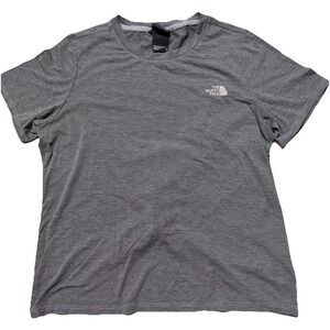 The North Face Twist Back T Shirt Womens M Gray Logo Activewear Gym Gorp